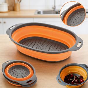 Ustensiles de cuisine, outil de cuisson, panier égouttoir pliable multifonctionnel en silicone pour évier de cuisine - Product Image 6