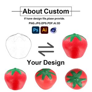 Custom Logo Promotional Gifts PU Foam Strawberry Shape Stress <b>Ball</b> for 5 to 7 Years Old - Product Image 5