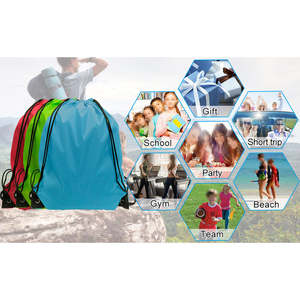 Mochila con Cordón Personalizada con Logotipo, Reutilizable, para Gimnasio, Deportes, Playa, Escuela, Bolsa de Regalo, Impermeable, de Nailon y Poliéster - Product Image 5