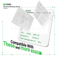 2UUL BG02 Stencil Reballing BGA Multifungsi Universal dengan Jarak 0.3/0.35/0.4 untuk CPU, NAND, WiFi, dan IC Power, Template Penanaman Timah