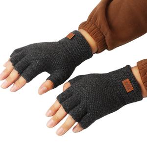 Gants demi-doigts chauds <span class=keywords><strong>en</strong></span> <span class=keywords><strong>laine</strong></span> <span class=keywords><strong>d</strong></span>'<span class=keywords><strong>alpaga</strong></span> pour hommes, sport de plein air, écran tactile sans doigts, mitaines pour étudiants, tricot <span class=keywords><strong>d</strong></span>'hiver - Product Image 1