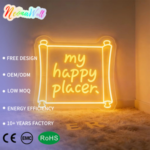 Letrero de Neón Personalizado para Negocios Neonawall, Letrero LED de Neón al por Mayor con la Frase 'Mi Lugar Feliz' para Tiendas de Snacks, Hogar, Cafetería, Decoración de Pared para Fiestas, Regalos - Product Image 1