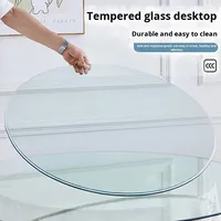 Dessus de table en verre trempé personnalisable pour la maison hôtel restaurant salon salle à manger utilisation de la table basse plateau tournant en verre