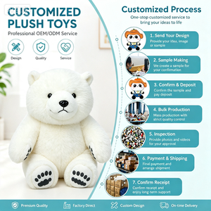 Peluche personnalisée <span class=keywords><strong>Ours</strong></span> Polaire, Réplique d'art 1:1 OEM ODM, <span class=keywords><strong>Ours</strong></span> Blanc en Peluche, Peluche Animale Personnalisée avec Logo pour Souvenir et Cadeau - Product Image 2