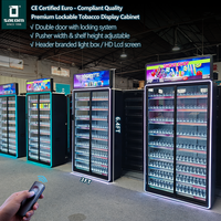 Étagères à cigarettes en fer durable de style européen pour magasin de tabac avec éclairage LED