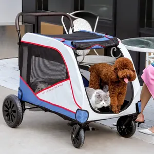 Customized Logo Outdoor Premium Quality Durable And Breathable Pet Rover Jogging Stroller With Comfort Rubber Wheels