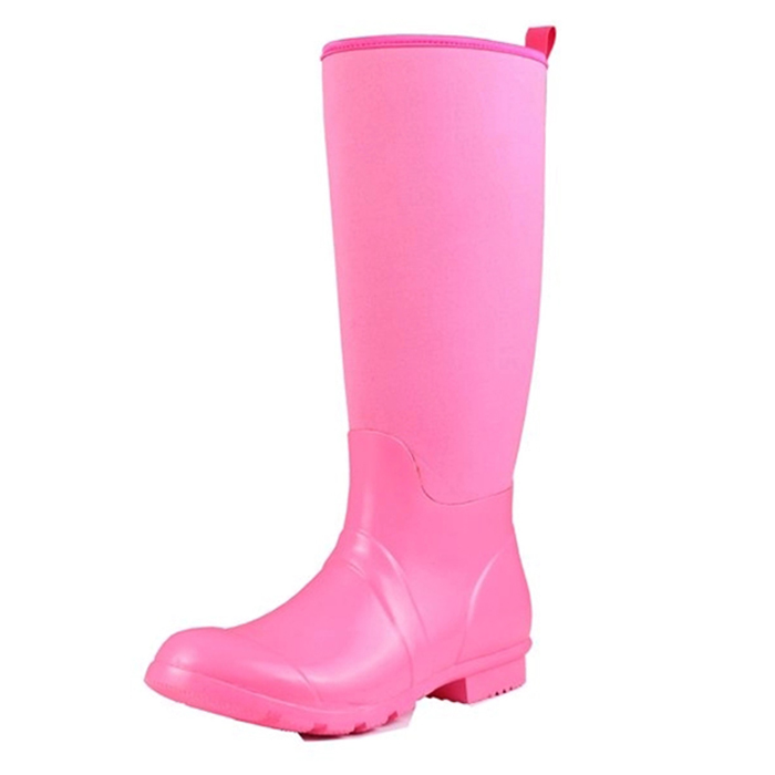 Однотонные женские резиновые сапоги, нескользящая водонепроницаемая обувь из неопрена, модные водонепроницаемые сапоги, женская обувь, садовая обувь