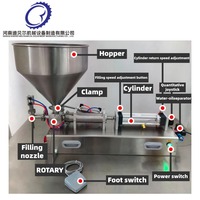 Machine de remplissage semi-automatique professionnelle pour sauces liquides, pâtes à haute viscosité, miel, chocolat, cacahuètes et savon