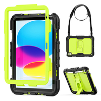 iPad 11 A16 2025 için dahili omuz askılı, silikon tablet kılıfı, arkada katlanabilir standlı
