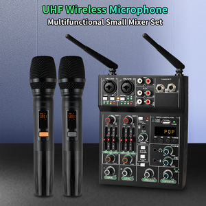Mezclador de Audio de 4 Canales con Micrófonos Inalámbricos UHF Dobles, Bluetooth Integrado, USB, <span class=keywords><strong>MP3</strong></span>, Alimentación Phantom de 48V para Karaoke, Fiestas y Transmisión <span class=keywords><strong>en</strong></span> Vivo - Product Image 2