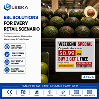 Etiqueta Electrónica para Estantes LEEKA de 4.2 Pulgadas, 2.4GHz, 4 Colores, con Gestión en la Nube para Supermercados y Tiendas de Abarrotes, Proveedor OEM, CE, FCC, RoHS