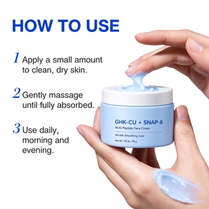 Crème pour le visage GHK CU SNAP 8 Multi Peptide, Tripeptide de cuivre, 1 Butylène Glycol, Glycérine, hydratante, lissante pour la peau - Product Image 6