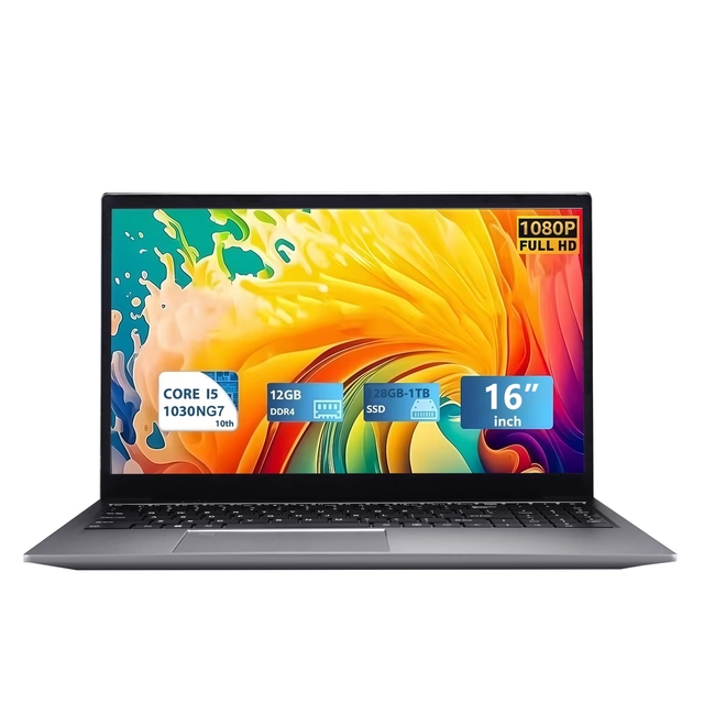 Hot New 16 Inch FHD IPS Metal Business Laptop 10th Gen Intel Core I5 1030NG7 12GB RAM 512GB SSD Full-featured USB-C Port