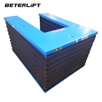 Plateforme élévatrice à ciseaux hydraulique en forme de U/E pour entrepôt, capacité 1t 1,5t, table élévatrice à palettes 1 1,5 tonne avec pédale de commande au pied