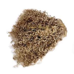 Molletta crespa per evidenziatori riccioluti e riccioluti e <span class=keywords><strong>biondo</strong></span> <span class=keywords><strong>chiaro</strong></span> <span class=keywords><strong>naturale</strong></span> piccoli capelli crespi capelli umani a maglia in extension - Product Image 1