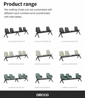 Chaise de bureau en cuir PU confortable au design moderne, solution de sièges pour hôpitaux, salles d'attente et espaces de réception