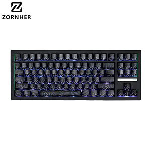 Clavier mécanique programmable Zornher ZH870 noir, rétroéclairage RGB, gravure latérale topographique, sans fil, trois modes, interrupteurs silencieux, 88 touches - Product Image 1