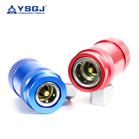 Connecteur de coupleur rapide de réfrigération en laiton réglable bleu R-1234yf pour climatiseur pour la réparation de voiture