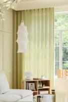 Rideaux transparents en polyester/lin vert de style simple japonais avec garantie de 5 ans pour fenêtre française décoration intérieure salon balcon