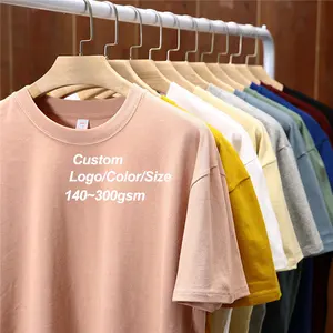 Hochwertige 100% Baumwolle Unisex Sommer Custom LOGO Print T-Shirt Herren Blank Plain T-Shirts Premium Baumwolle 210gsm T-Shirt