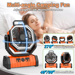 Portable Outdoor Fan Rechargeable <b>Battery</b> <b>Operated</b> Fan with LED Light and Remote Control - Product Image 4