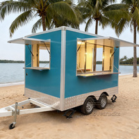Ventes chaudes Camions de restauration fantaisie Chicago Peanut Ramen Waffle Crêpe Dessert Pancake Donut Chariot de restauration mobile avec roues
