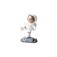 Treibende Astronautenbär-Statue aus Polyresin, bezaubernde Tischdekoration, verspielte Polyresin-Skulptur, perfektes Geschenk für den Weltraum-Fans