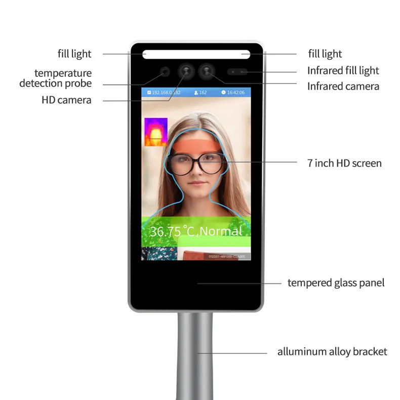 TOMMI wholesale employee attendance machine face recognition access control forehead thermometer LINUX SDK API