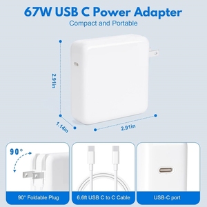 <span class=keywords><strong>Cargador</strong></span> Tipo-C de 67W de Buena Calidad, Adaptador de Corriente para <span class=keywords><strong>MacBook</strong></span> <span class=keywords><strong>Pro</strong></span>/Air M2 M1 2022 <span class=keywords><strong>2020</strong></span>, <span class=keywords><strong>Cargador</strong></span> Rápido USB-C, Adaptador de Alimentación para Portátil en Stock - Product Image 2