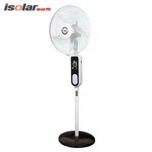 IS-8016C Pedestal Fan 16 Inch 12V DC AC Solar Powered Supply Standing Fans