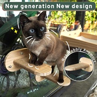 Vente en gros de meubles modernes de luxe pour chats 2 en 1 hamac avec ventouses solides pour fenêtre étagère en bois perchoir pour fenêtre design monté sur arbre