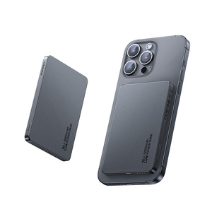 USAMS 2025 Best Seller Chargeur sans fil magnétique ultra fin en alliage d'aluminium + verre avec logo personnalisé, batterie externe 5000 mAh - Product Image 1