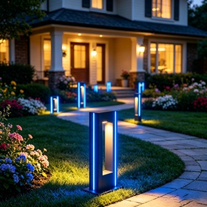 Lámpara de jardín de aluminio de alta calidad con diodo emisor de luz, decoración para césped, luz de columna para exteriores, patio, paisaje, camino. - Product Image 5