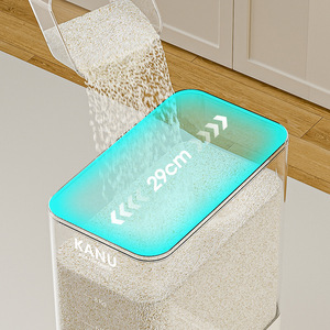 Food-Grade Plastic Cereal <strong>Storage</strong> <strong>Box</strong> for <strong>Kitchen</strong> PP Desktop Rice Container Insect- and Moisture-Proof Press-Type Rice Bucket - Product Image 4