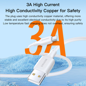 <span class=keywords><strong>Cable</strong></span> <span class=keywords><strong>de</strong></span> Carga SAMZHE Blanco <span class=keywords><strong>de</strong></span> 1m, USB-A 2.0 a Tipo-C, Carga Rápida <span class=keywords><strong>de</strong></span> 3A, Revestimiento <span class=keywords><strong>de</strong></span> PVC, para <span class=keywords><strong>iPhone</strong></span>/iPad/Samsung/Huawei/Xiaomi - Product Image 2