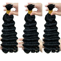 Vente en gros tresses Boho Curl en vrac cheveux humains pour le tressage sans trame vague profonde brut en vrac Boho cheveux humains tressage extension de cheveux