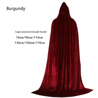 Longue cape à capuche en velours pour hommes et femmes, costume de vampire pour Halloween, cape pour les célébrations de vacances