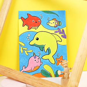 Kit de pintura de tablero de papel preimpreso divertido a granel 6 colores 3 piezas imagen por números Kit de pintura juguete - Product Image 4