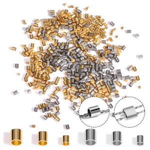 <span class=keywords><strong>Perles</strong></span> d'extrémité plaquées or 18 carats, <span class=keywords><strong>perles</strong></span> d'espacement et de retenue en acier inoxydable pour la fabrication de bijoux (bracelets, colliers) – Charme chic - Product Image 1