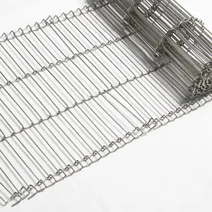 Food Grade 304 Stainless Steel Flat Wire Mesh Coveyor Belt For Bread Baking