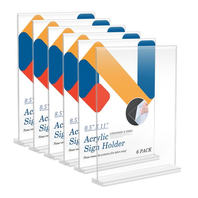 L Shape Acrylic Table Card Signage Transparent Counter Card Holder for Store and Retail Promotion