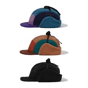 Gorra de Béisbol de Forro Polar para Otoño e Invierno, Combinación de Colores a la Moda, Protección Cálida para los Oídos, para Hombres y Mujeres - Product Image 3