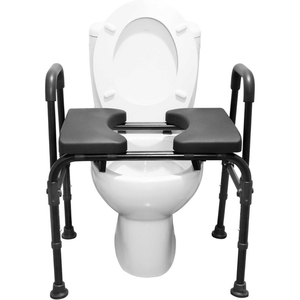 KMINA K30029 Siège de toilette surélevé, chaise de toilette avec siège réglable (3 en 1) pour adultes, noir - Product Image 2