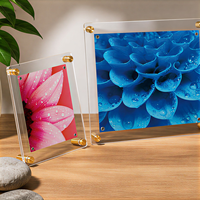 Cadre mural en acrylique pour affiches, motif floral bleu-vert, pour galerie, salon, bureau, hôtel, intérieurs modernes