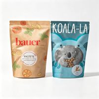 Pochette personnalisée en papier kraft écologique 2026 avec fermeture éclair, qualité alimentaire, pour sucre, herbes, fleurs, thé, fruits secs, emballage biodégradable