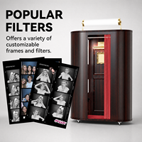 Machine Photobooth Vintage avec Écran Selfie et Imprimante pour Mariages, Fêtes et Location Hôtelière