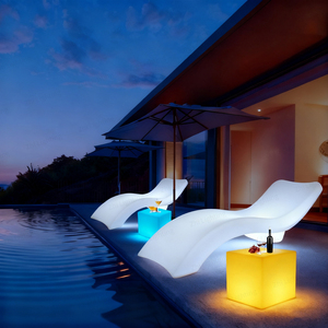 Repisa de <span class=keywords><strong>bronceado</strong></span> para piscina, muebles de jardín para exteriores, salón de playa de plástico, silla de piscina con luz LED, sillones reclinables de energía <span class=keywords><strong>Solar</strong></span>, tumbonas - Product Image 3