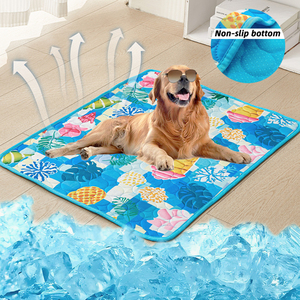 Tapis rectangulaire bleu pour animaux de compagnie, antidérapant, en fibres, lit pour chien, mignon, tapis pour animaux de compagnie toutes saisons pour chiens - Product Image 3