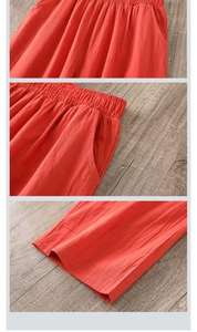 Nouvelle grande taille XL femmes pantalons cheville-longueur décontracté Harem-Style coton <span class=keywords><strong>lin</strong></span> pantalon élastique couleur unie printemps été - Product Image 4