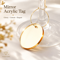 Étiquette d'identification pour verre à vin en acrylique, impression numérique, thème mode miroir rond, marque LITING, pour nom DIY, marqueur de fête de mariage